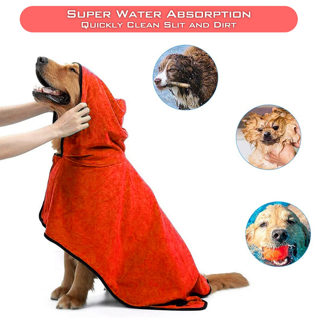 Super Absorbent Soft Towel Robe Dog Cat Bathrobe Grooming Pet Product