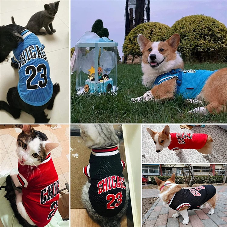 Amazon Hot Pet Clothing Basketball Jersey Luxury Dog Clothes Summer Cool Shirt Pet Apparel