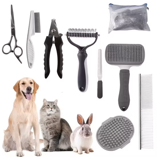 개 고양이 브러쉬 빗 애완동물 용품 자가 청소 슬리커 브러쉬 모든 머리 길이에 적합